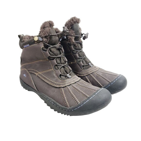 JBU Women's Size 7 Pullman Winter Ankle Boots Brown Vegan - Picture 1 of 9